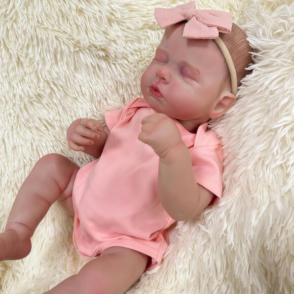 🆕20Inch Full Body Viny Newborn Baby Poseable Limbs Cute Girl Loulou Reborn Baby - Picture 7 of 7